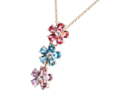 ヴェキオネックレス ブルートパーズ ピンクトルマリン