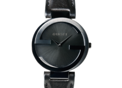 グッチ メンズ　クオーツ　ブラック 皮ベルト